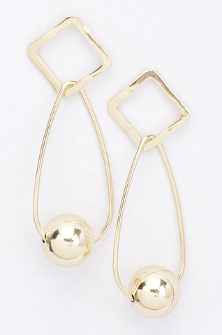 PRISCILLA BALL DROP PIN EARRINGS (Gold)