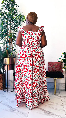 Sweet Cherry Cotton Maxi Dress