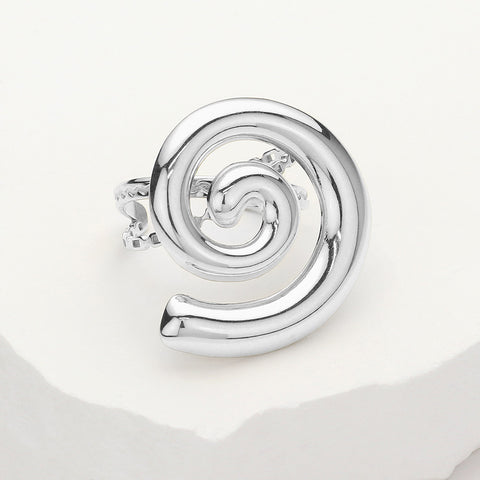 VIDA SWIRL COCKTAIL RING (silver)