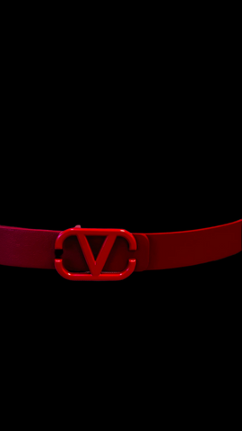 VIENN SKINNY LEATHER BELT (red)