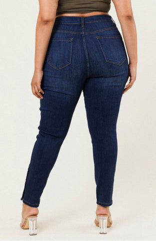 Annette Distressed Ankle Button Skinny Jeans